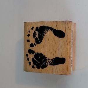 Stamp Craft Newborn Footprints Wooden Rubber Stamp